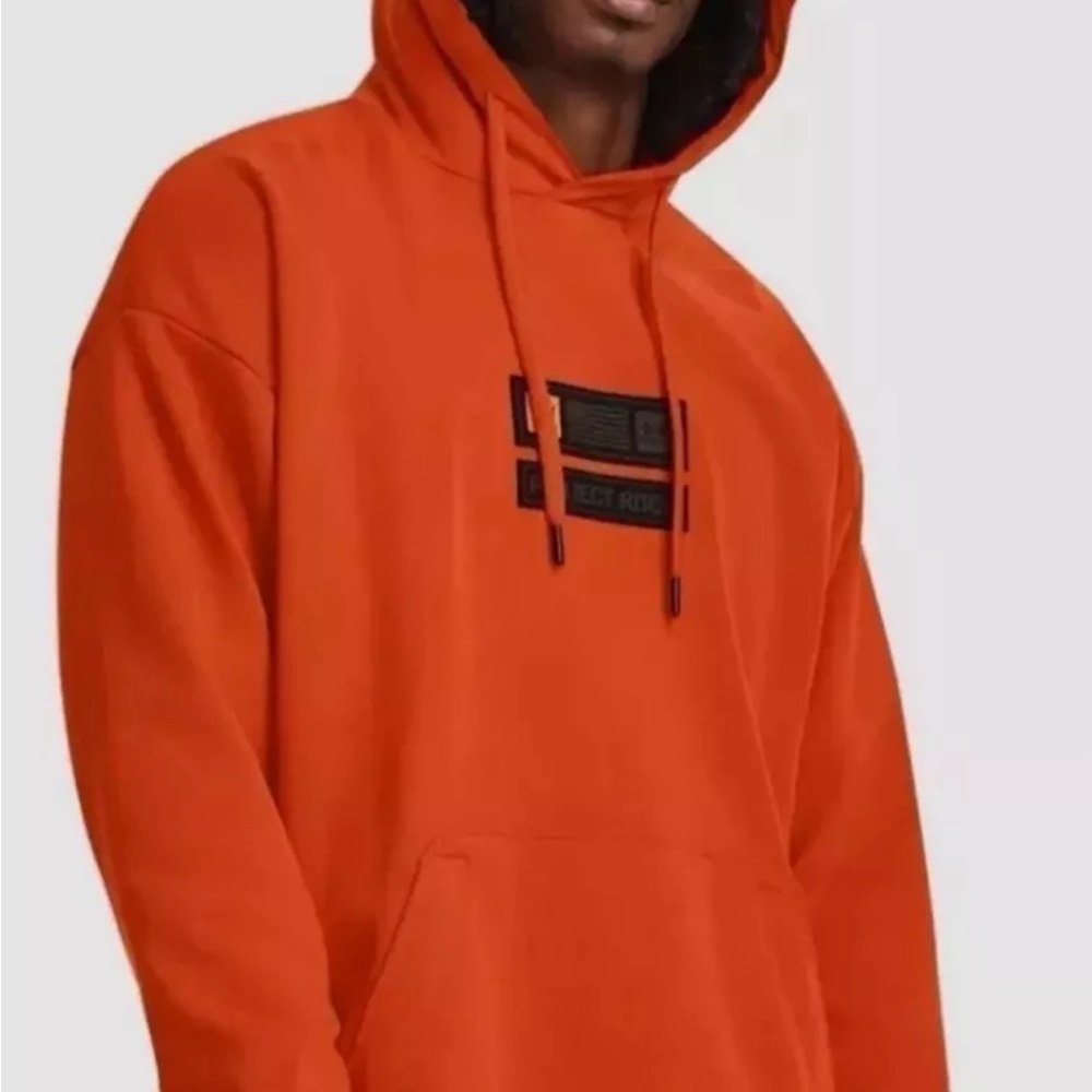 New Under Armour Project Rock Veterans Day Heavyweight Hoodie Orange Men's XL - Picture 5 of 9